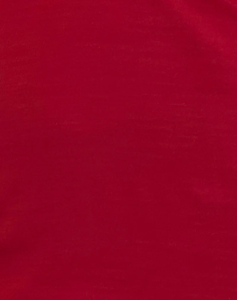 Leana Mini Dress in Private Slub Adrenaline Red - Image 5