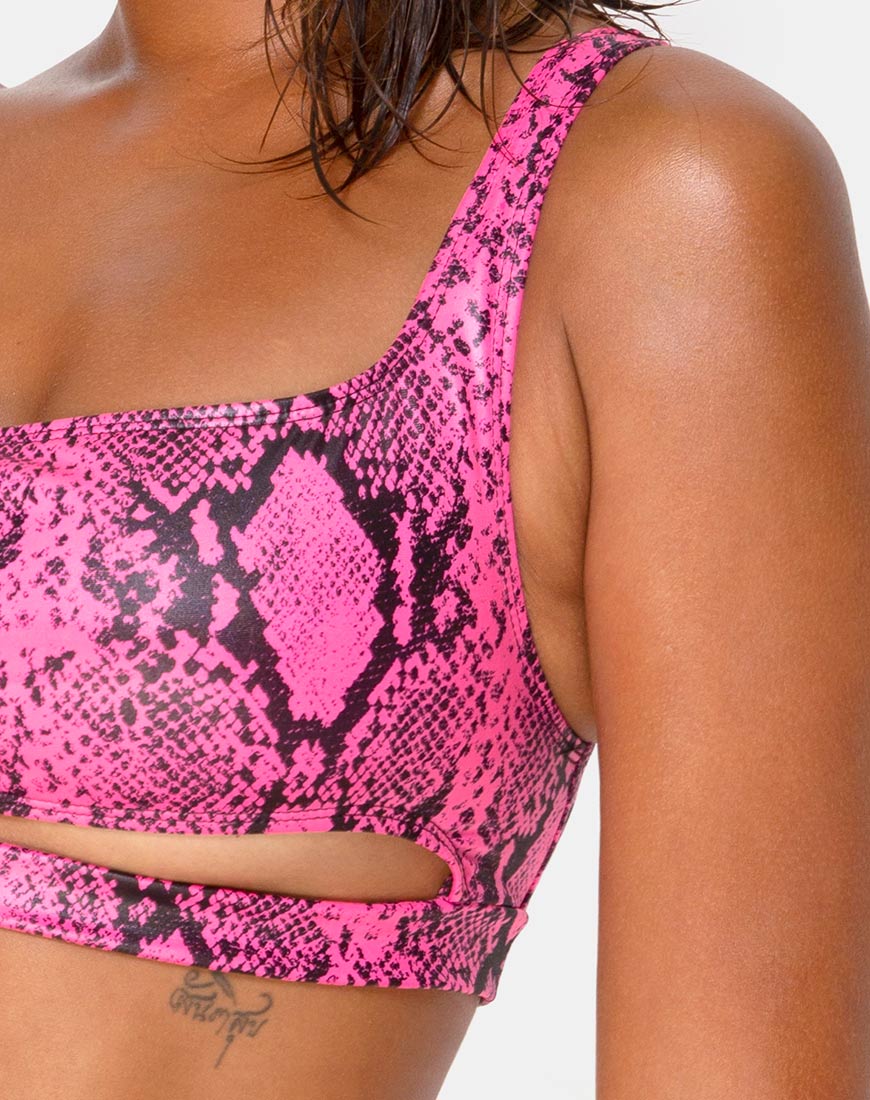 Ledra Bikini Bottom in Snake Pink - Image 5