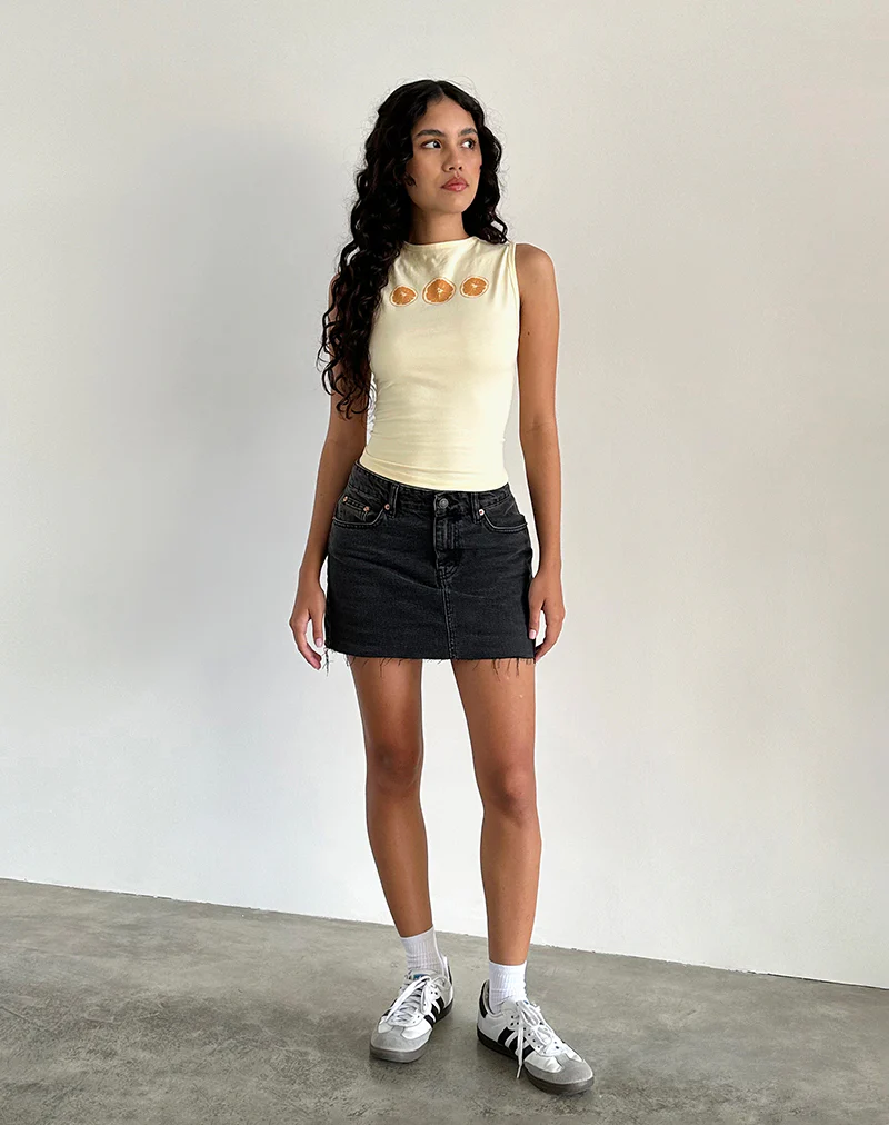 Leen Tank Top in Buttermilk Oranges - Image 4
