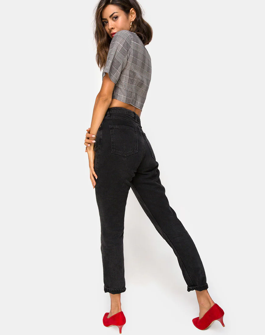 Legia Crop Top in Charles Check Grey - Image 6