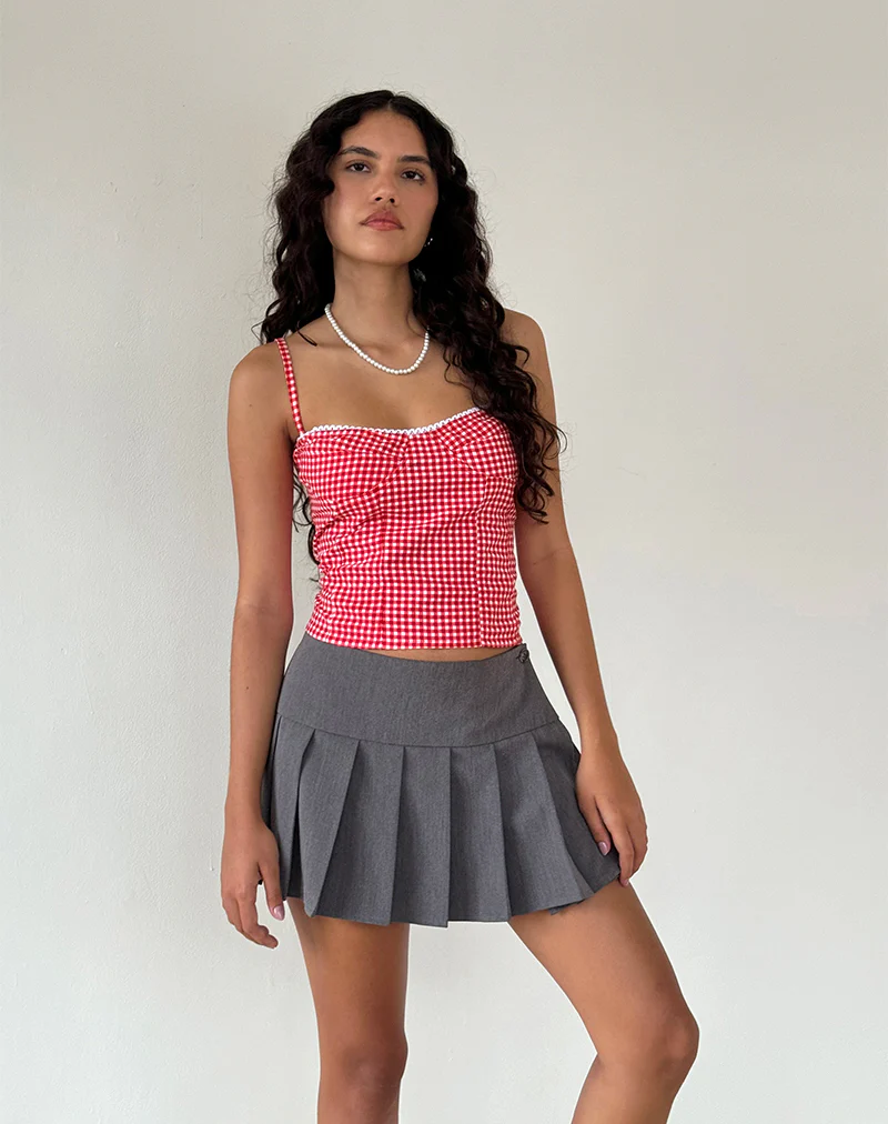 Leif Cami Top in Red Gingham - Image 4
