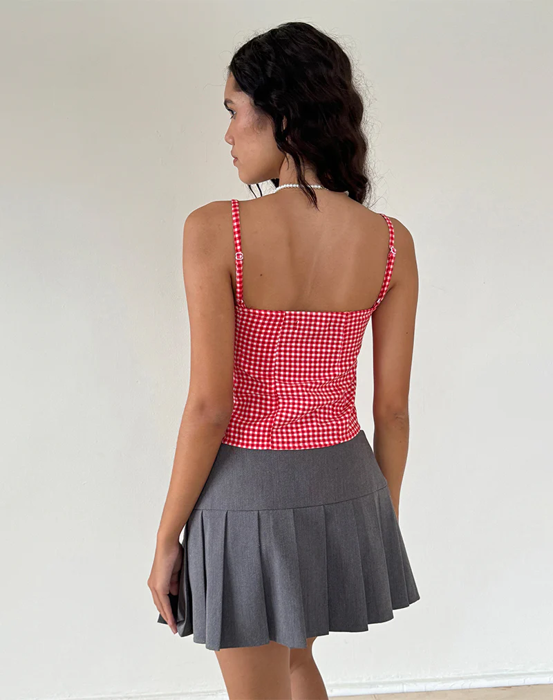 Leif Cami Top in Red Gingham - Image 5