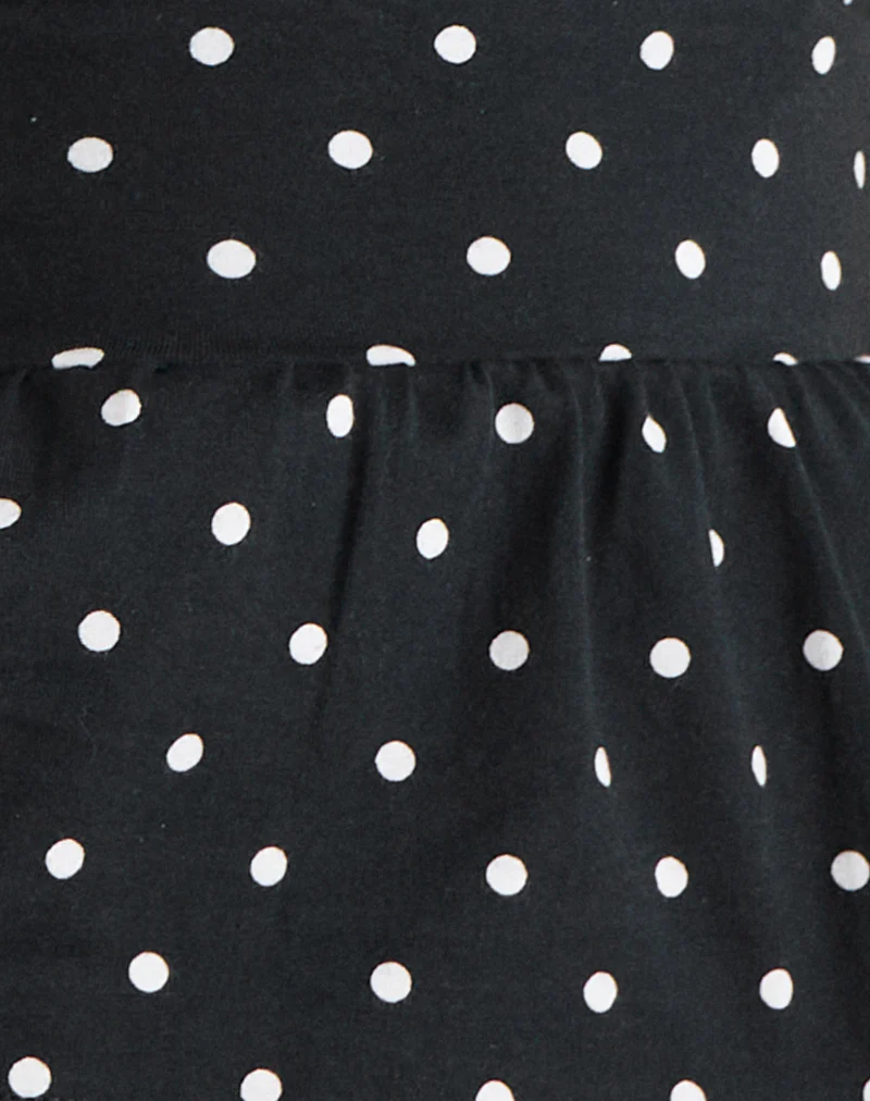 Leisna Frill Top in Polka Black - Image 6