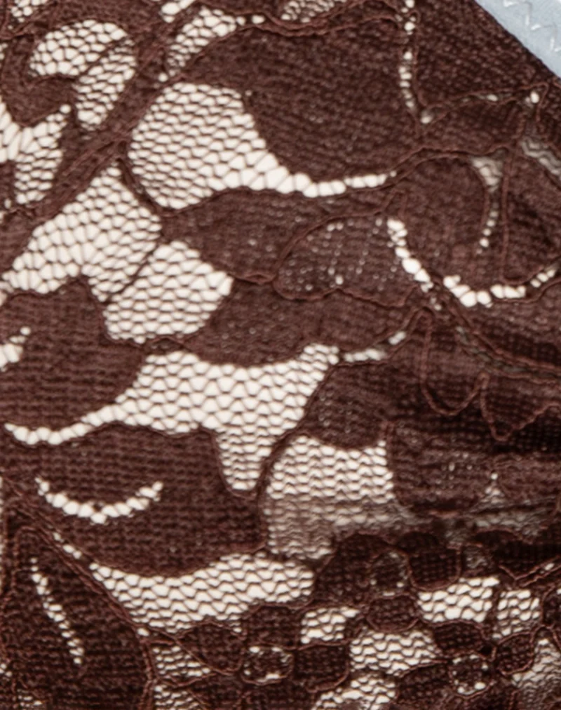 Lengkai Bra in Lace Chocolate with Blue Binding - Image 7