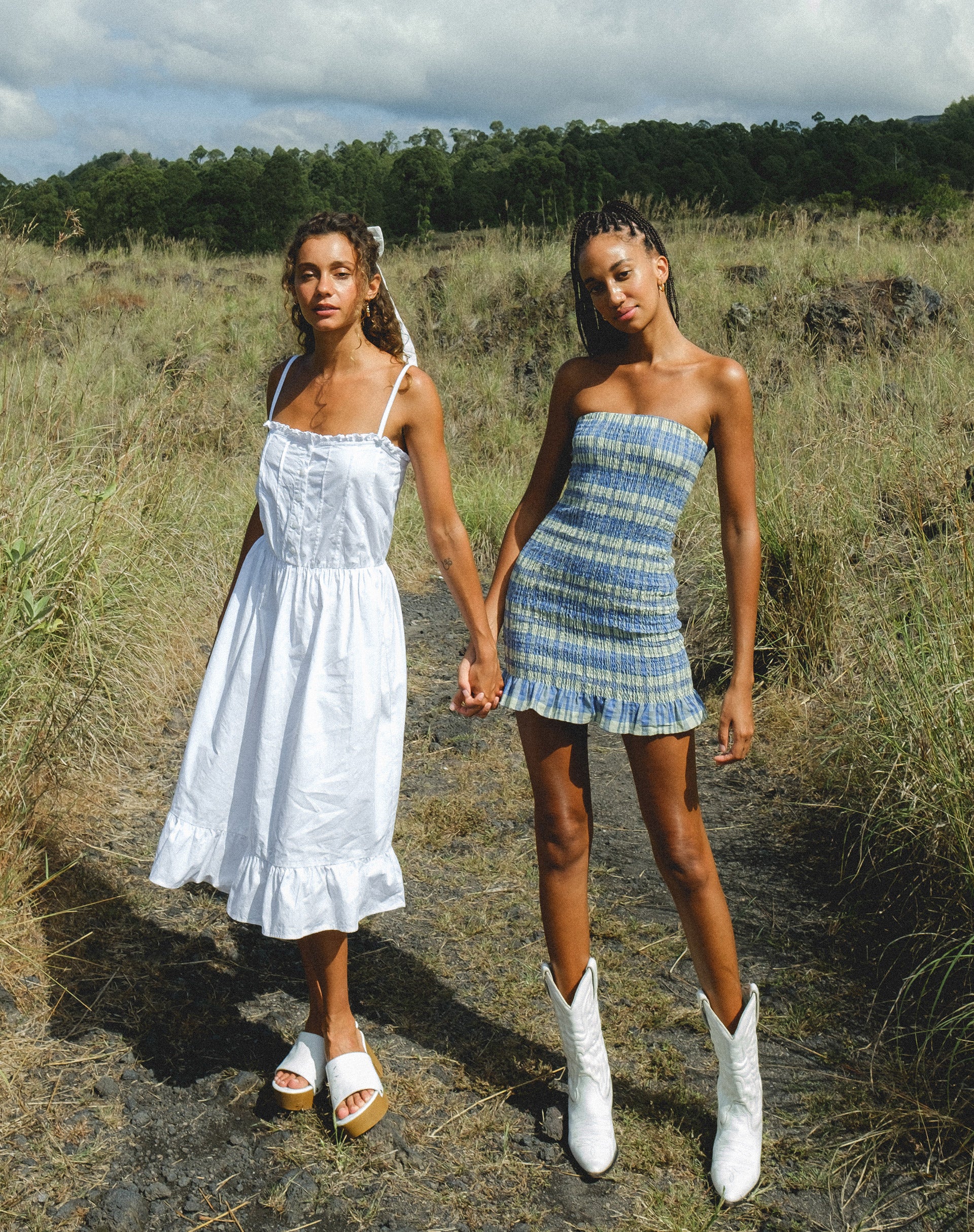 Lennox Midi Dress in Poplin White - Image 2