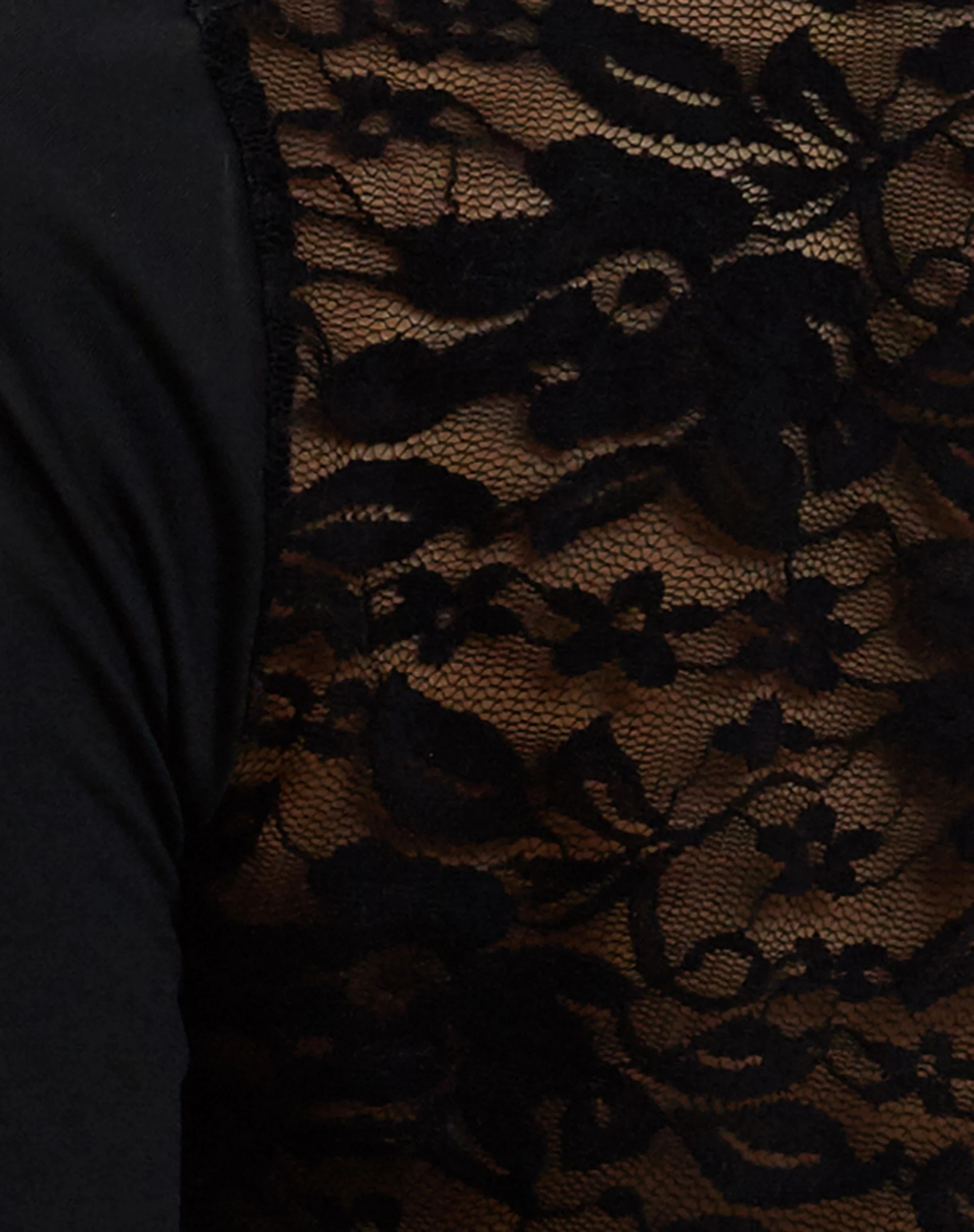 Lenny Lace Shrug Top in Slinky Black with Black Lace Trim - Image 7