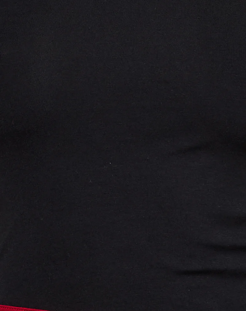 Lenti Asymmetric Top in Black with Adrenaline Red Binding - Image 5