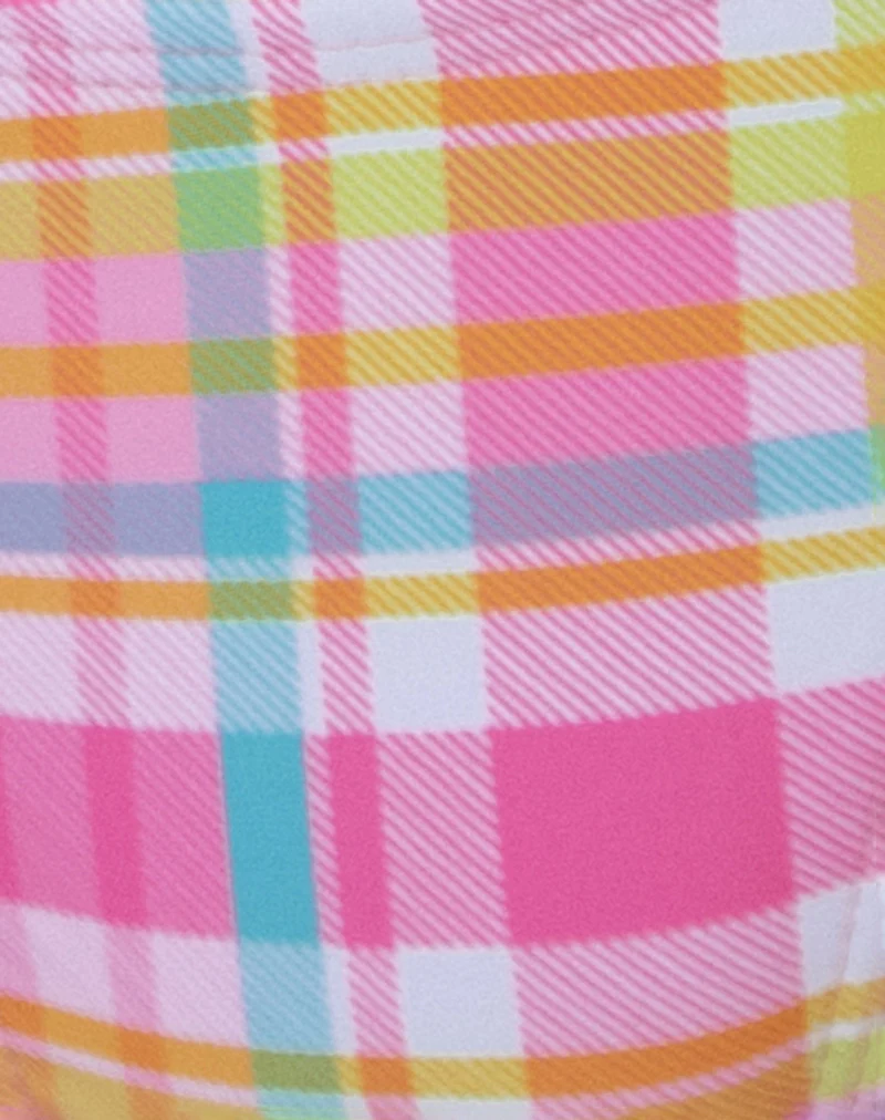 Lentra Bikini Bottom in Pink and Yellow Check - Image 6