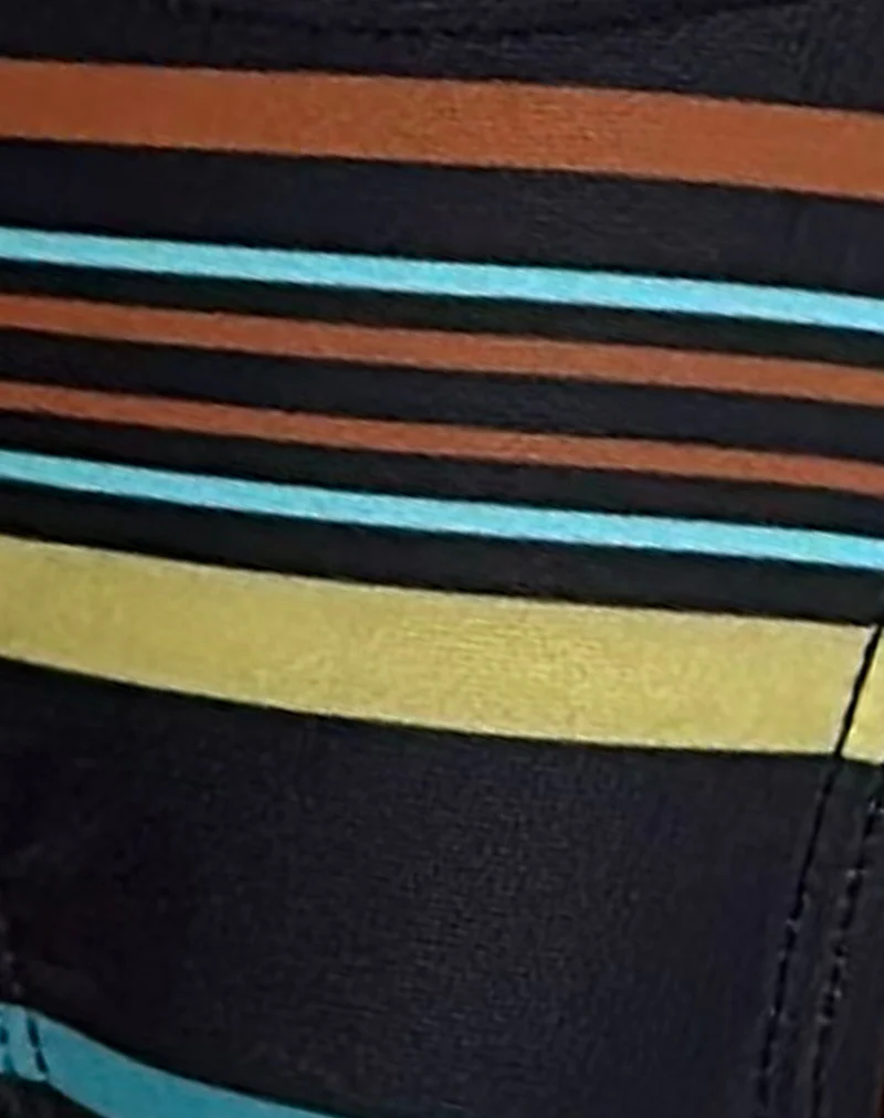 Lentra Bikini Bottom with Beads in Dark Stripe Black and Blue - Image 6