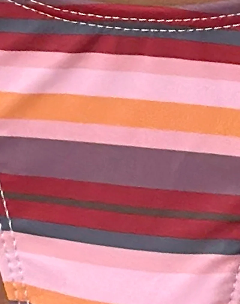 Lentra Bikini Bottom in Horizontal Mix Stripe with Beads - Image 7
