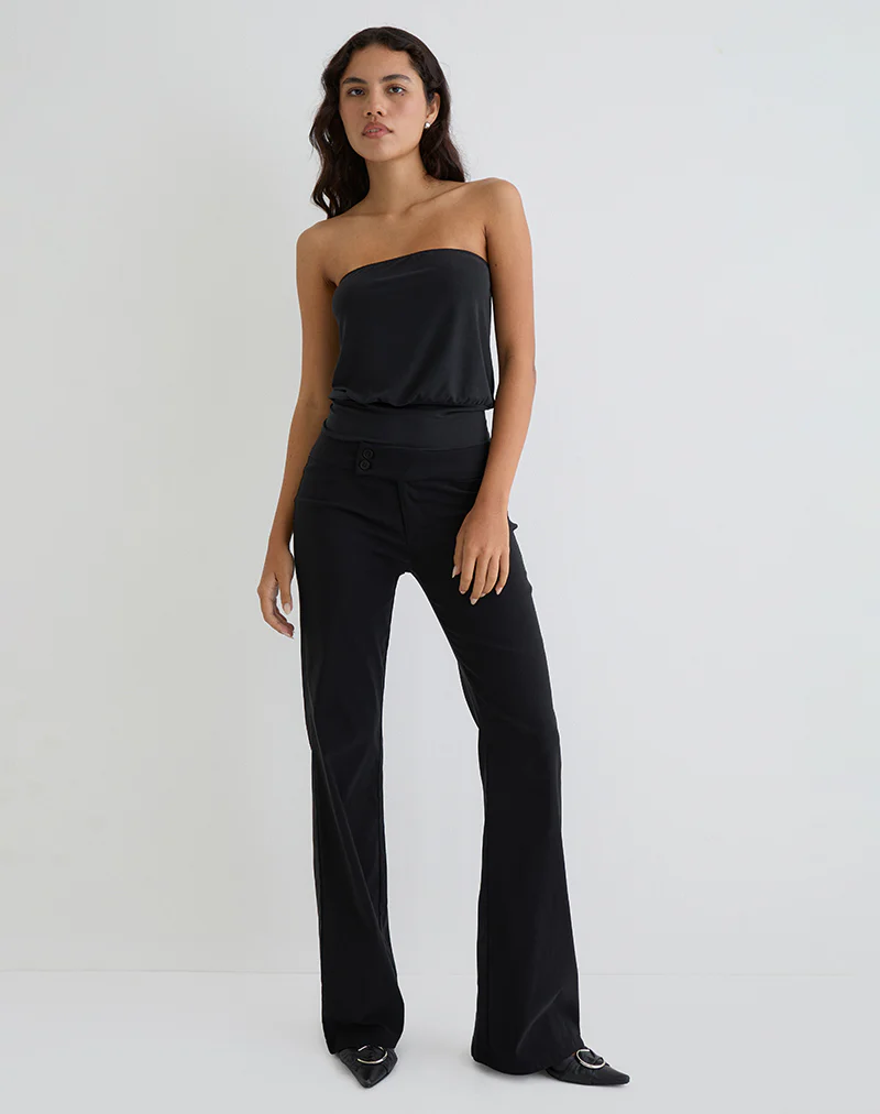 Leocadia Bandeau Top in Cupro Black - Image 2