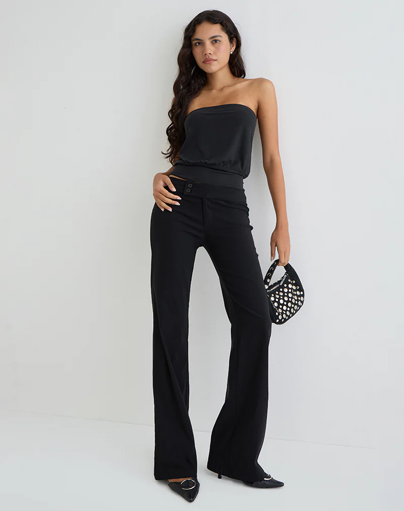 Leocadia Bandeau Top in Cupro Black - Image 5