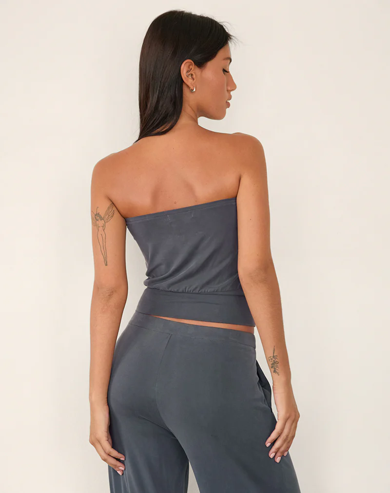 Leocadia Bandeau Top in Dark Grey - Image 3