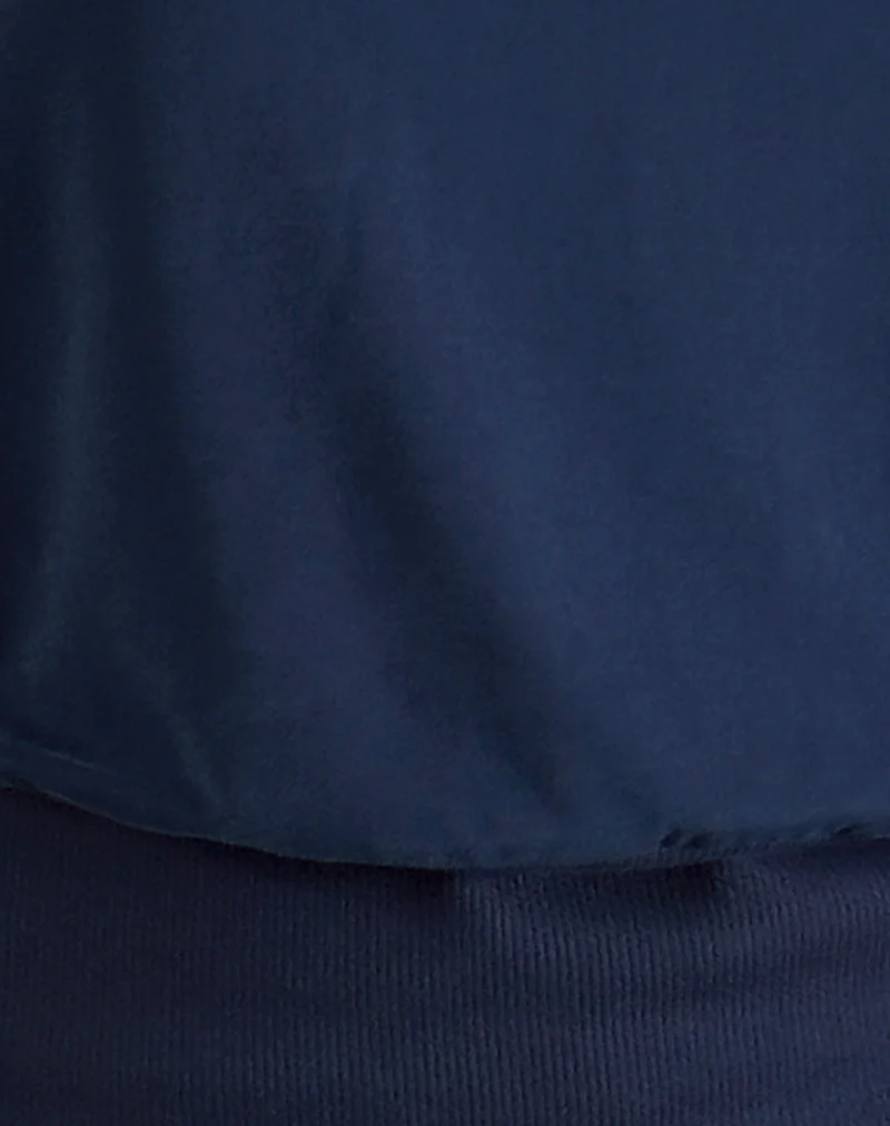 Leocadia Long Bandeau Top In Cupro Navy - Image 6
