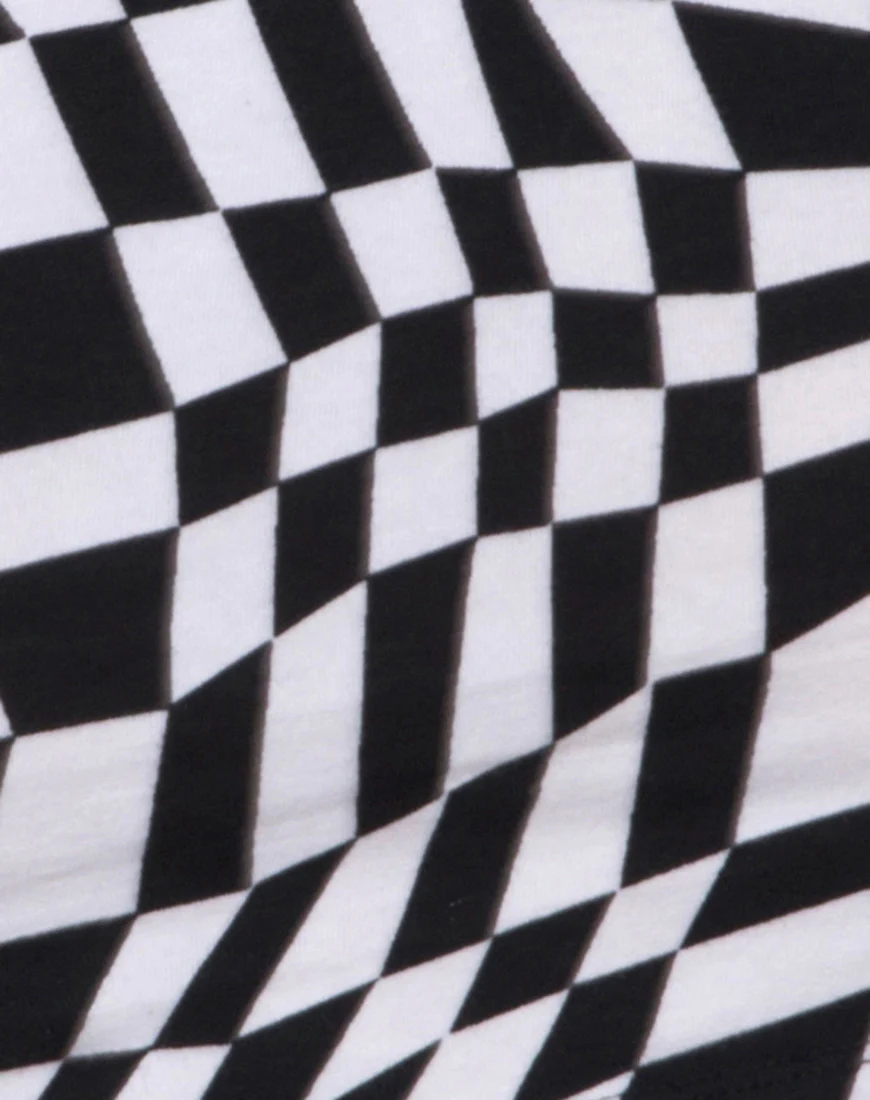 Lepo Crop Top in Square Flag B/W - Image 5