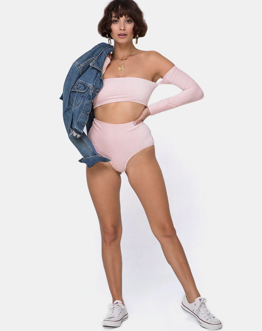 Lesta Short in Fluffy Knit Candy - Image 3