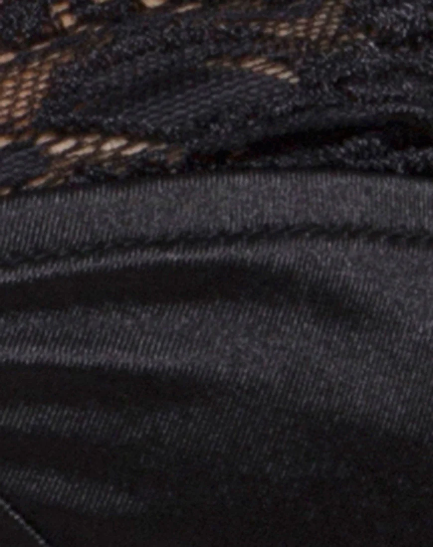 Letta Bodice in Black with Lace Trim - Image 7