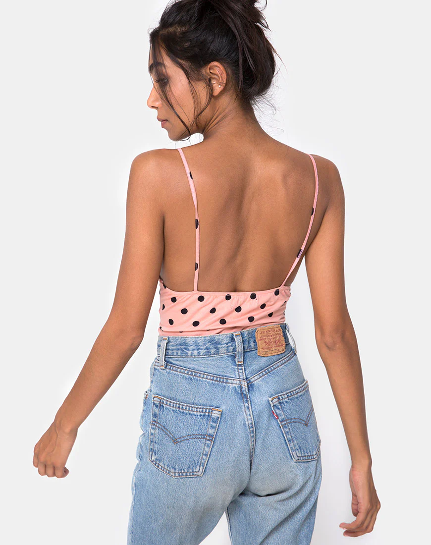 Leva Bodice in New Polka Nude Black - Image 2