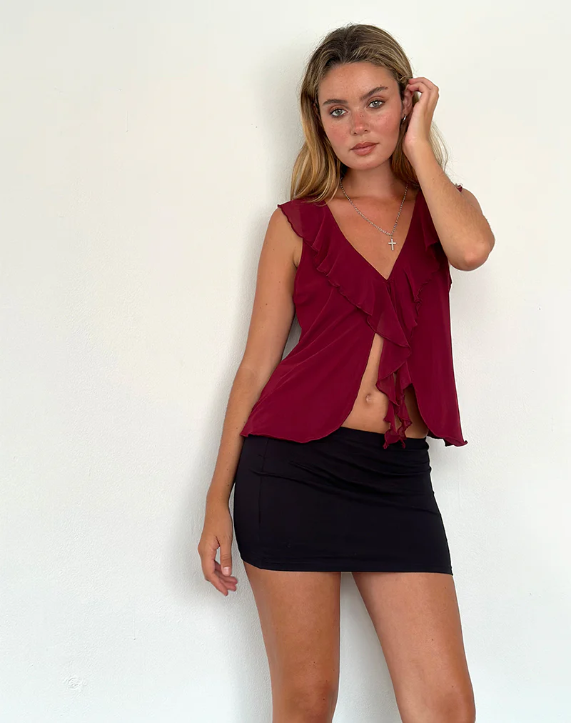 Leviosa Butterfly Top in Deep Burgundy - Image 3