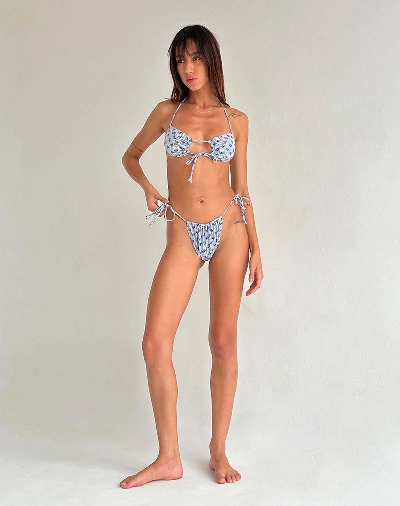 Leyna Bikini Bottom in Floral Stripe - Image 3