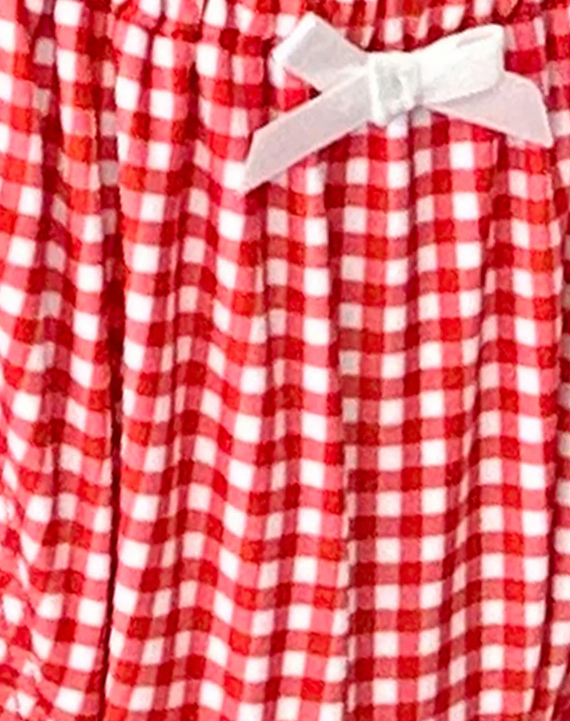 Leyna Bikini Bottom in Red Gingham with Bow - Image 6
