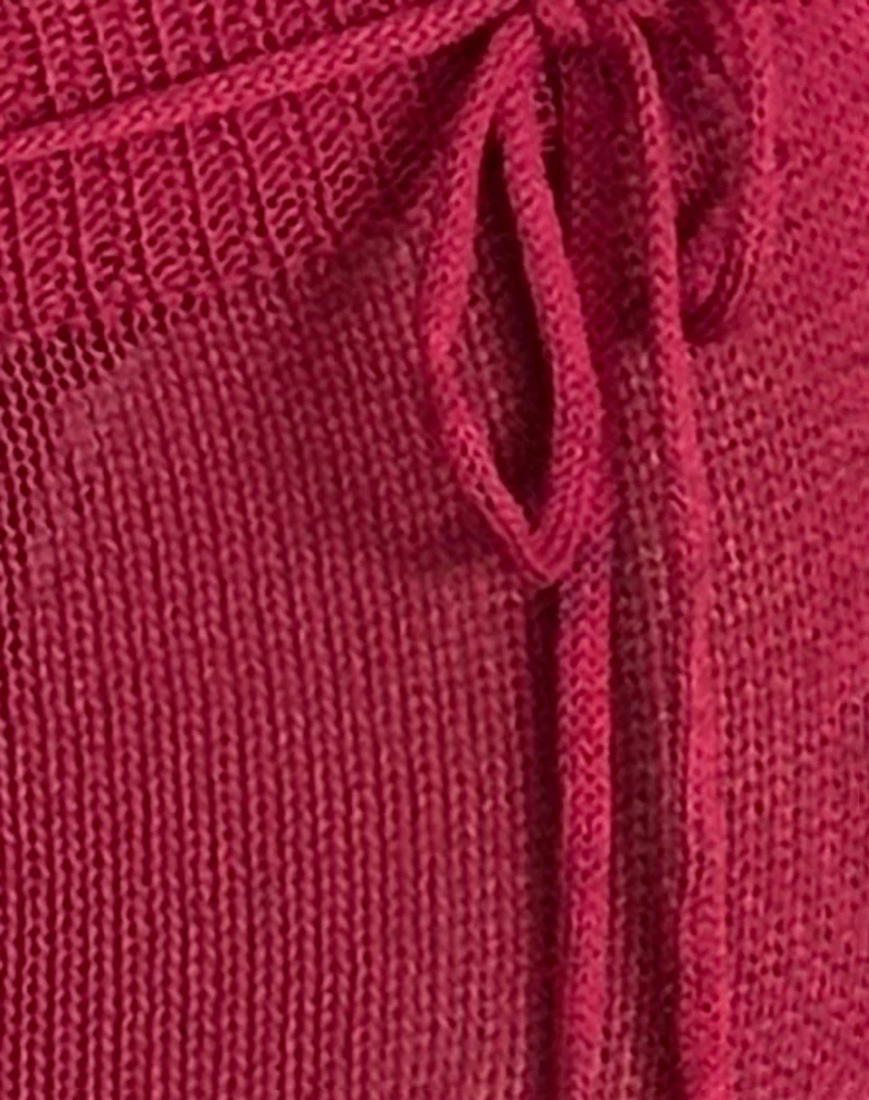 Leysa Midi Skirt in Sheer Knit Red - Image 5