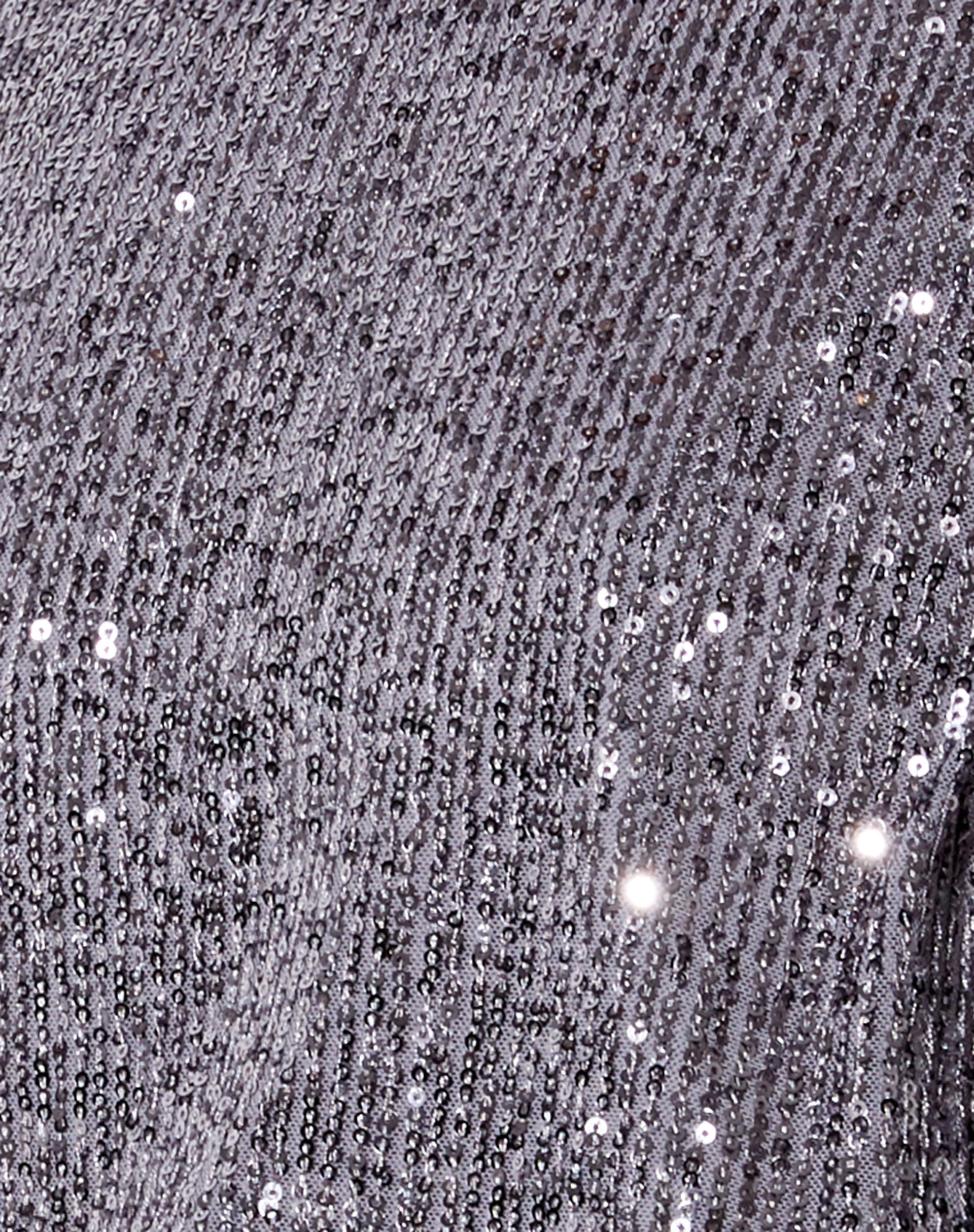 Liama Dress in Stretch Sequin Silver - Image 5