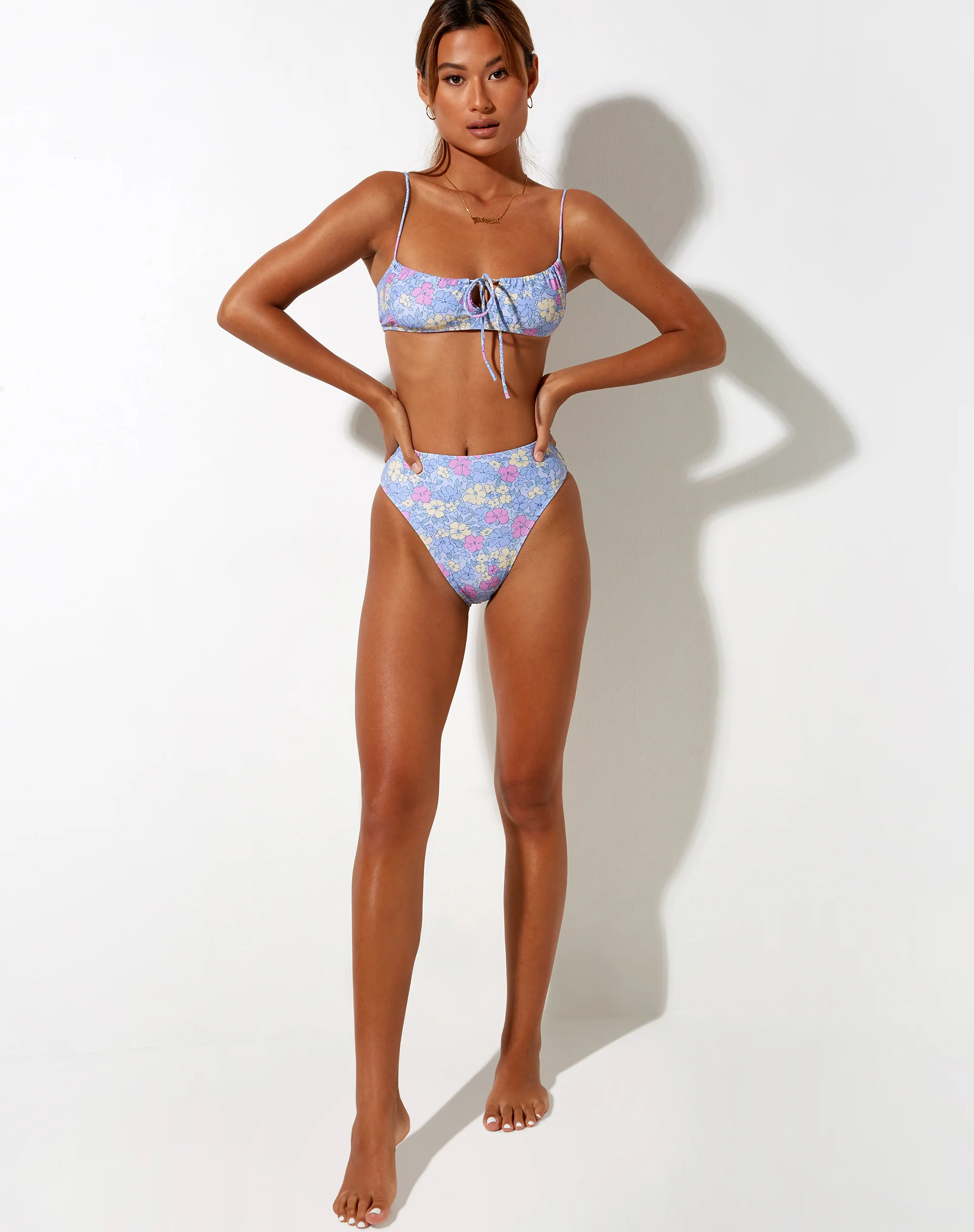 Liana Bikini Top in Washed Out Pastel Floral - Image 4