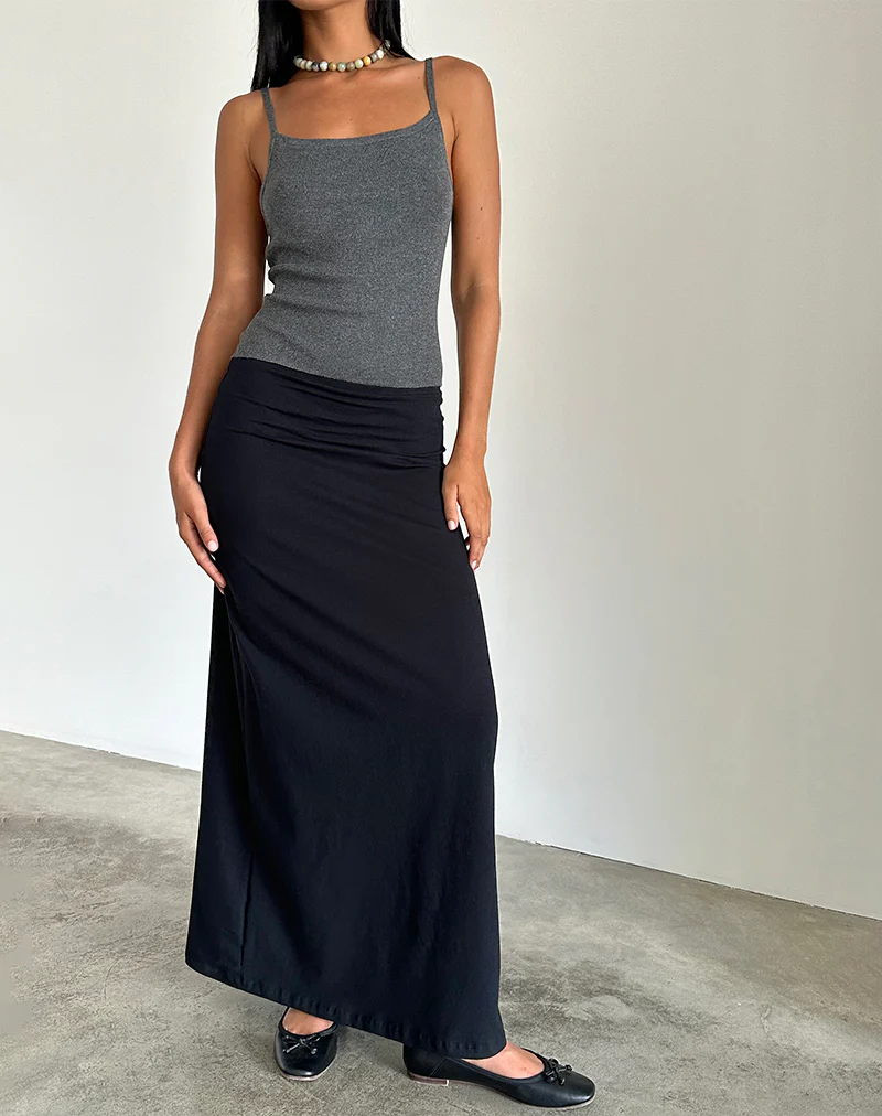 Liana Maxi Skirt in Black - Image 4