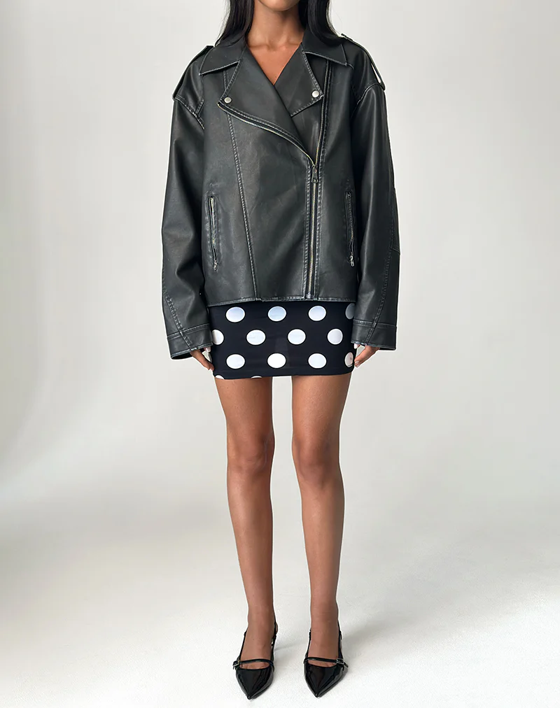 Lidya Mini Skirt in XL Spot Black - Image 3
