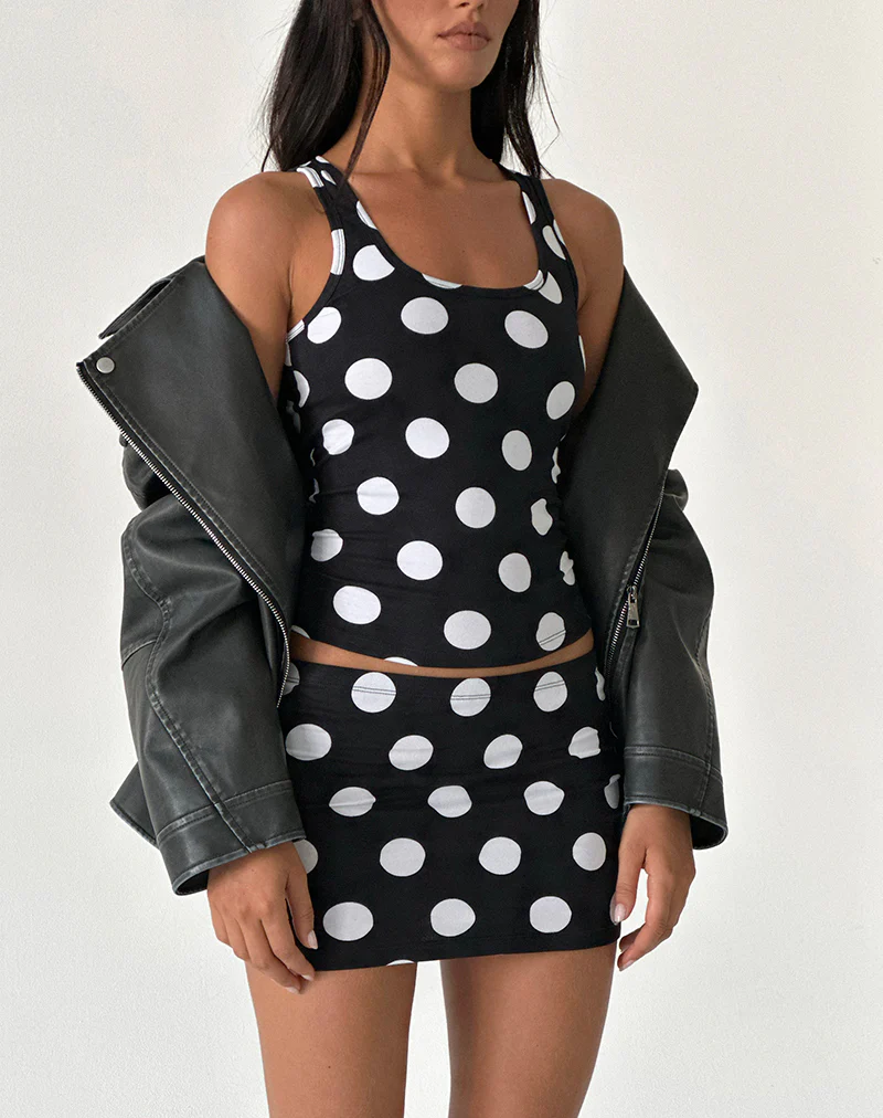 Lidya Mini Skirt in XL Spot Black - Image 4