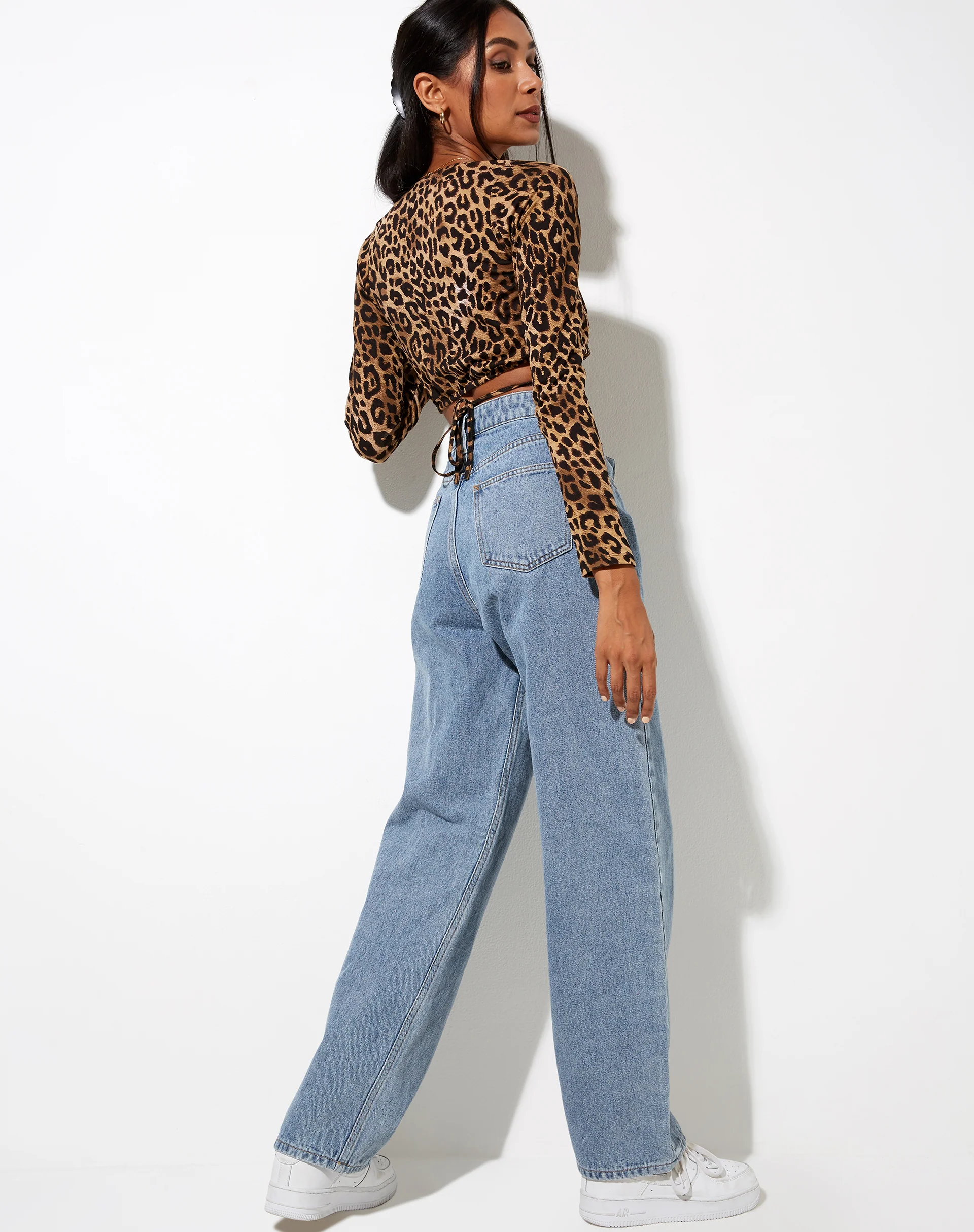 Lieneva Crop Top in Night Leopard Brown - Image 2
