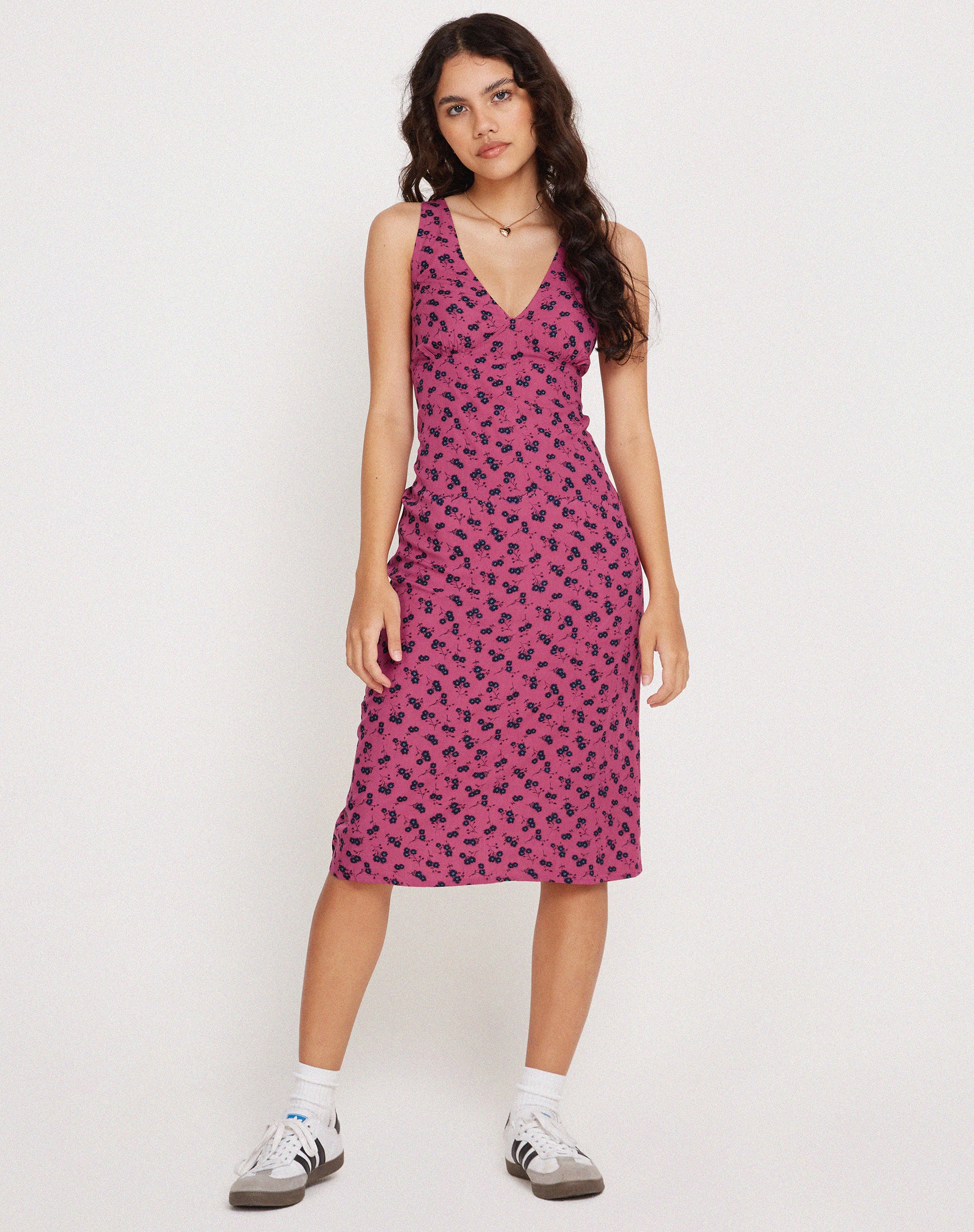 Lieva Midi Dress in Raspberry Floral - Image 5