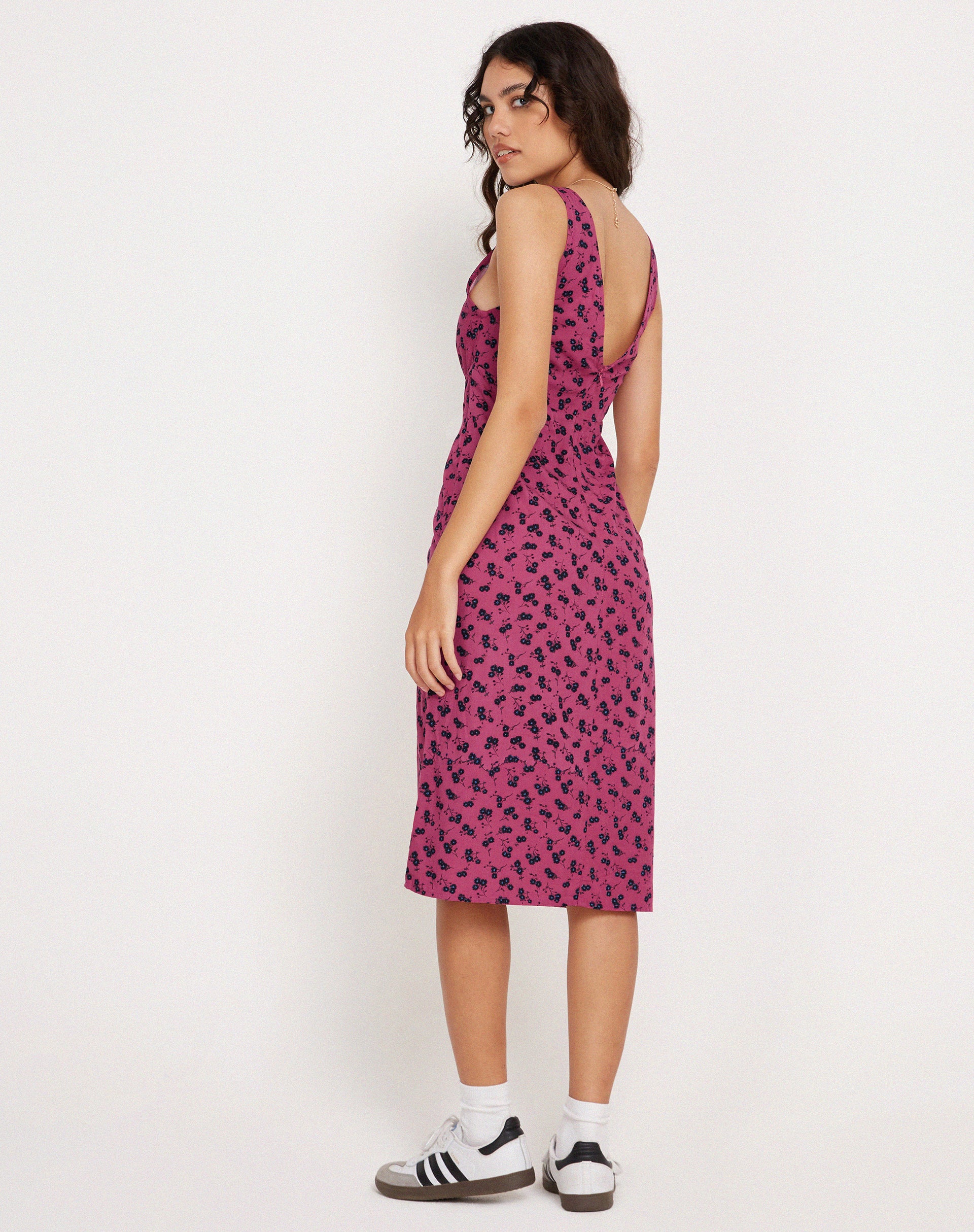 Lieva Midi Dress in Raspberry Floral - Image 7