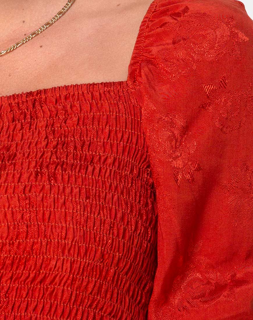 Lilian Crop Top in Satin Rose Rust - Image 5