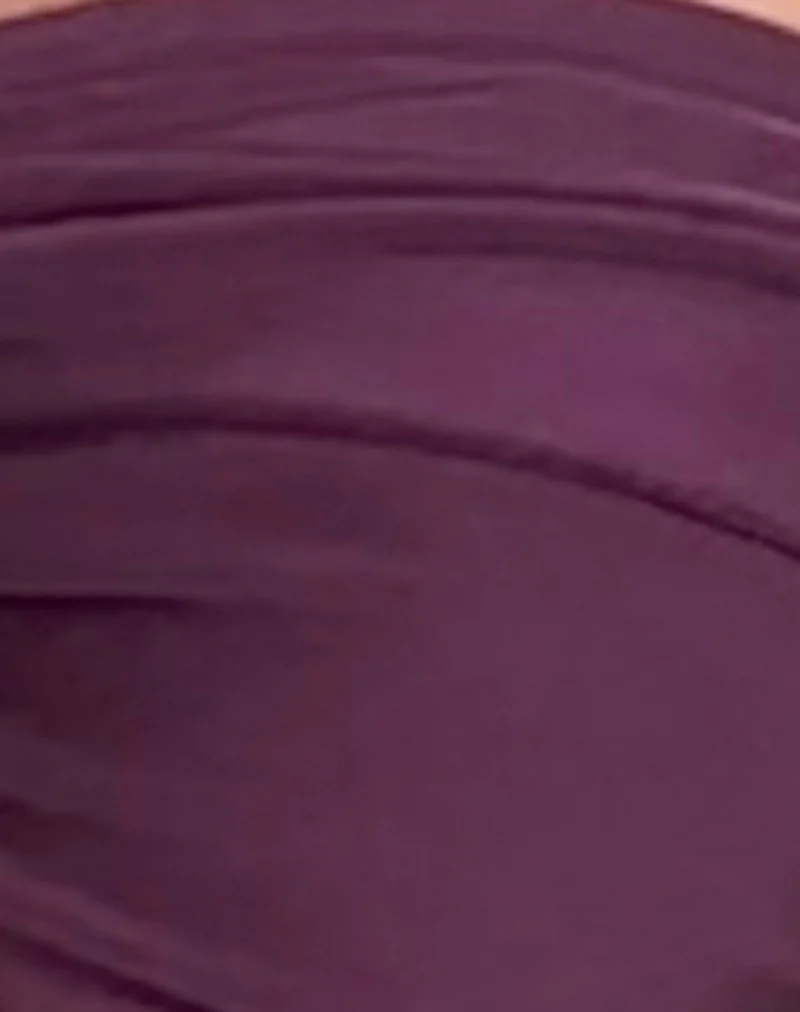 Linda Twist Bikini Top in Deep Mauve Plum - Image 8