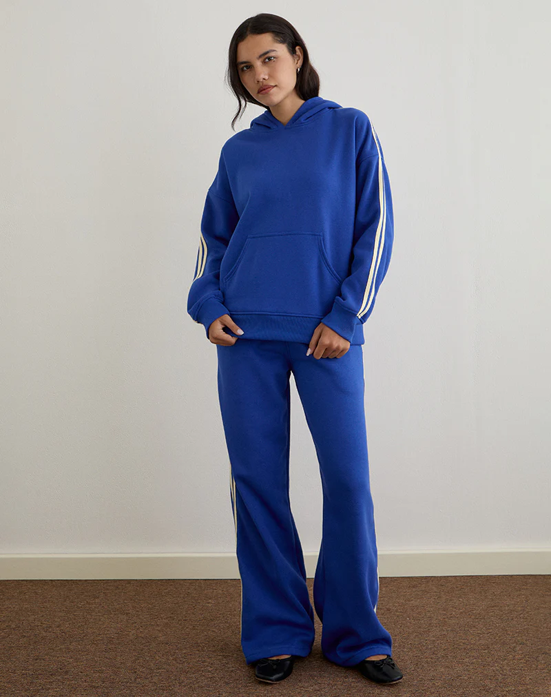 Lingwu Hoodie in Cobalt Blue with Buttermilk Binding - Image 2