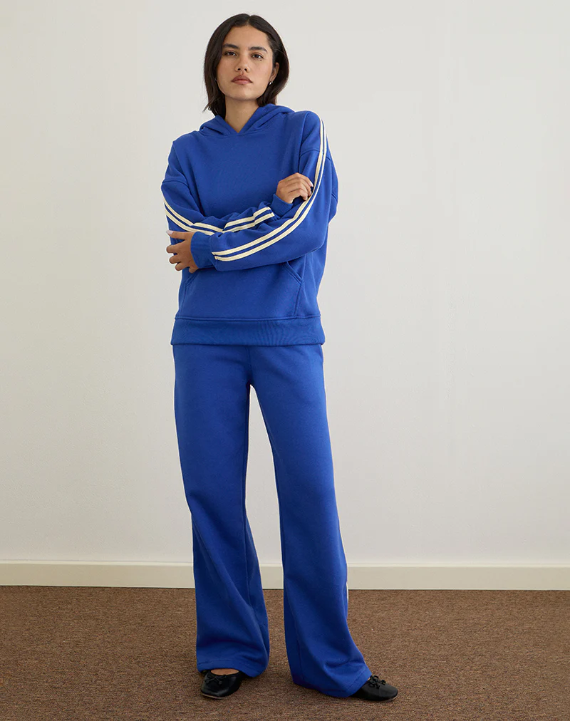 Lingwu Hoodie in Cobalt Blue with Buttermilk Binding - Image 5