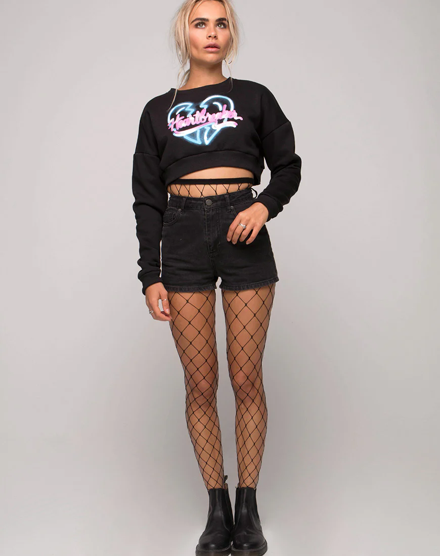 Liona Sweatshirt in Black Heart Breaker - Image 3