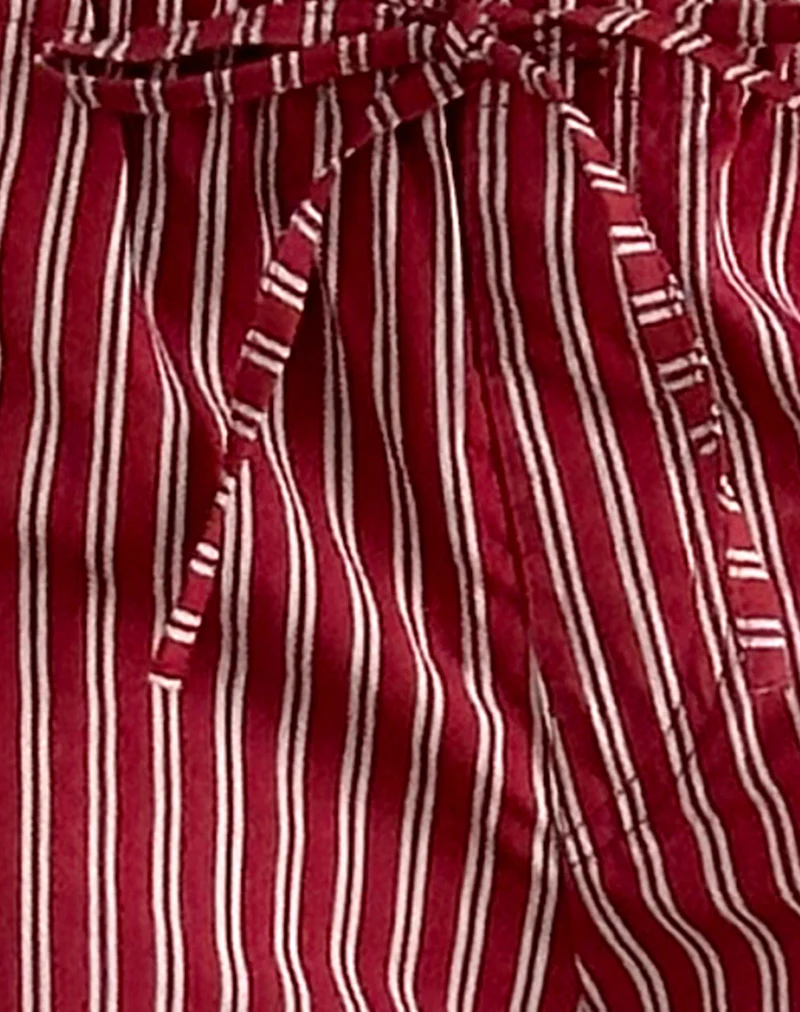 Lirura Casual Trouser in Maroon Stripe - Image 7