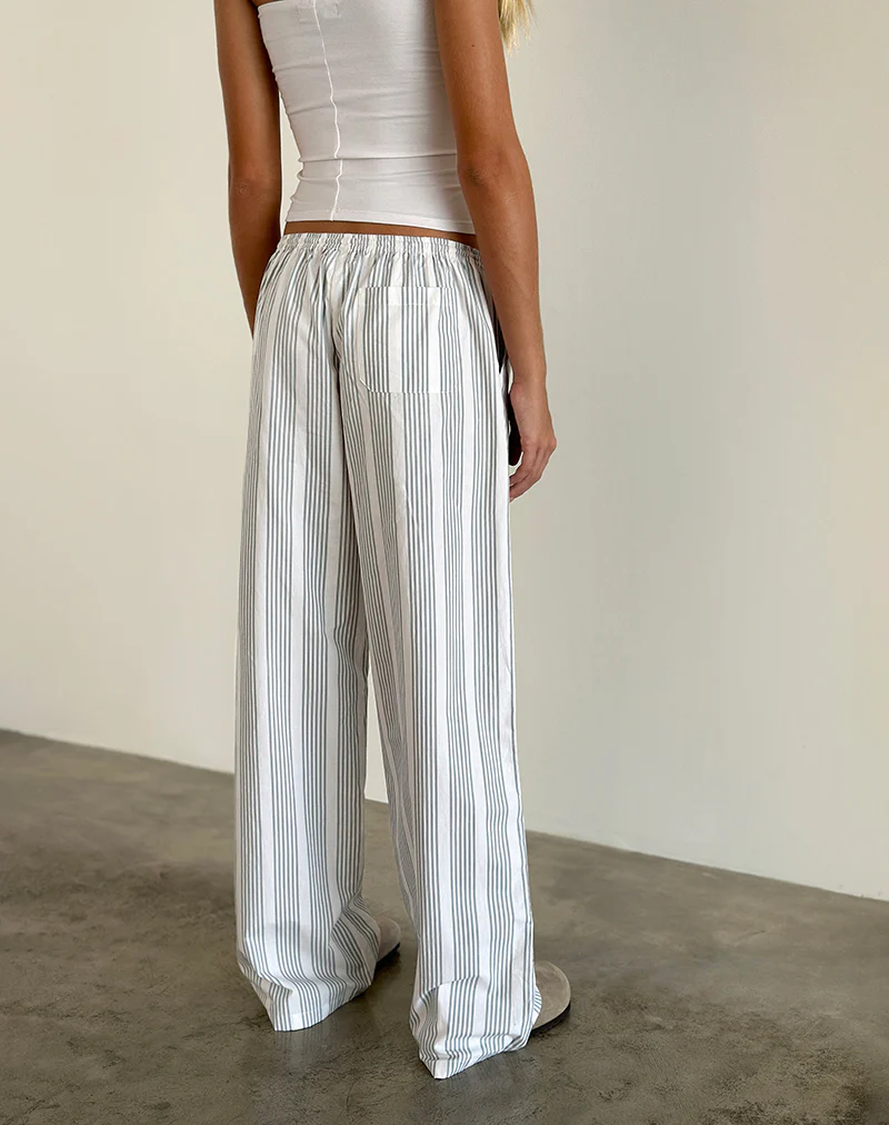 Lirura Trouser in Vertical Grey Stripe - Image 2