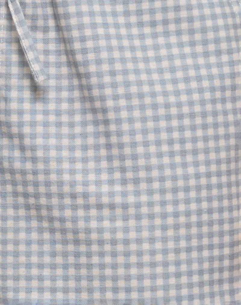Lirura Trouser in Mini Gingham Blue and Grey - Image 6