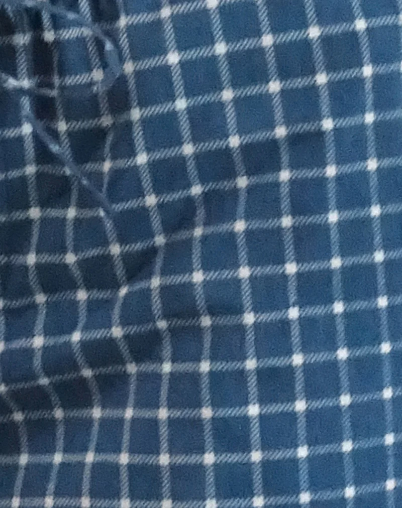 Lirura Low Rise Trouser in Navy Tartan Poplin - Image 5