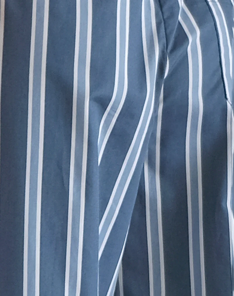 Lirura Trouser in Poplin Formal Stripe Navy - Image 6