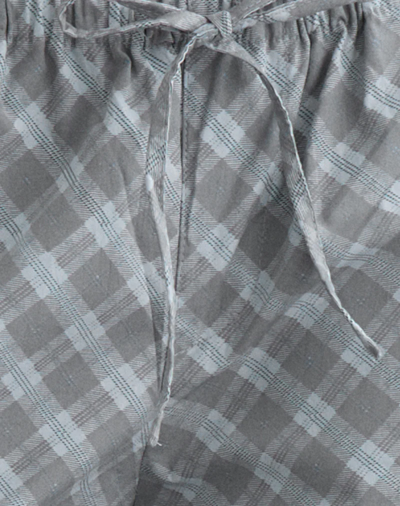 Lirura Trouser in Poplin Oblique Check Grey - Image 5