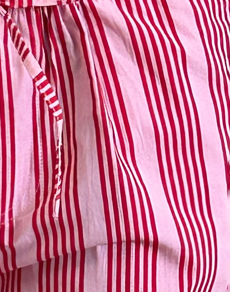 Lirura Trouser in Vertical Red Stripe - Image 5