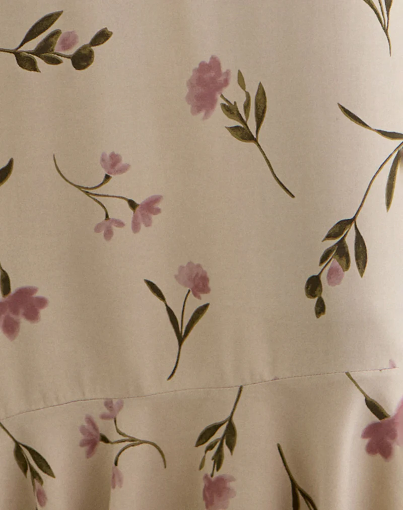 Lisandy Midi Dress in Bloom Leafy Taupe - Image 5
