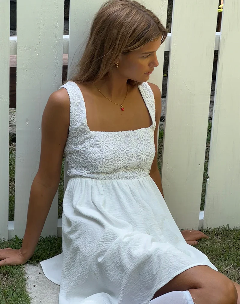 Liselotte Mini Dress in Ivory - Image 2