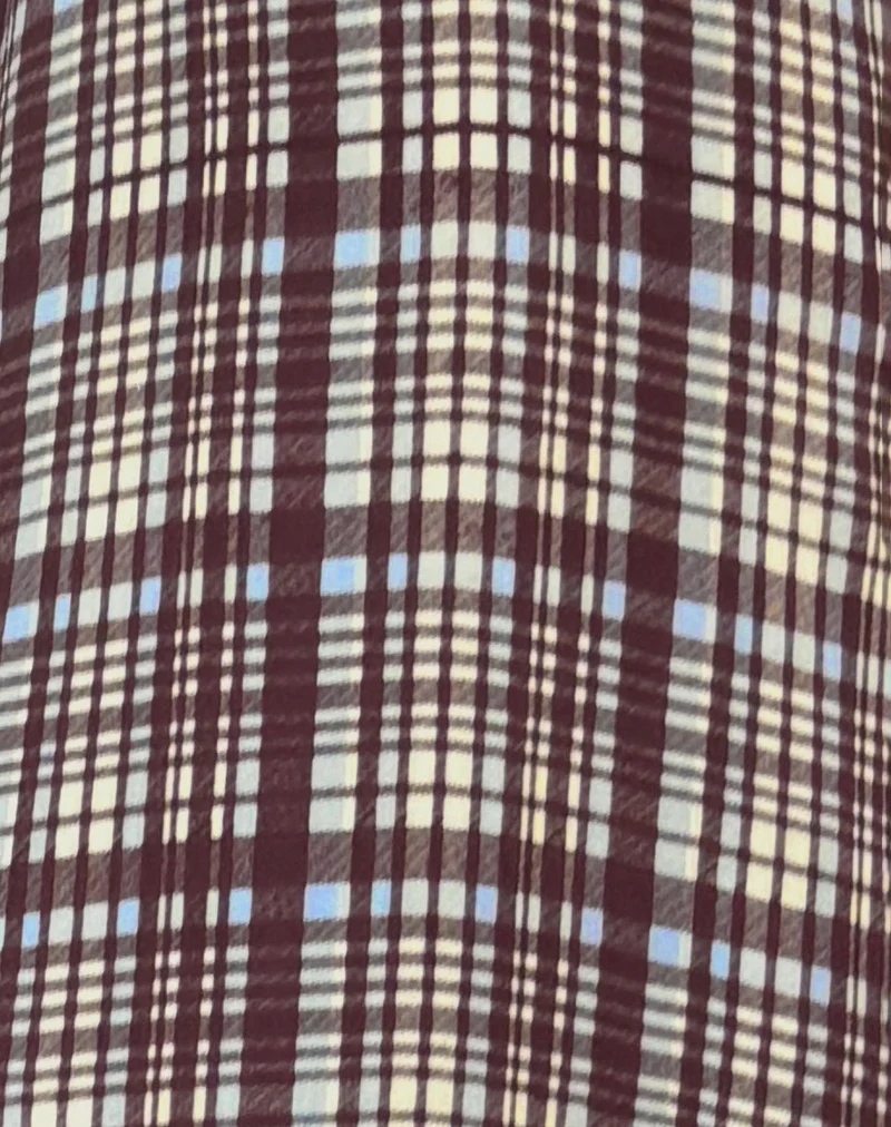 Liva Midi Dress in Multi Check Brown - Image 5