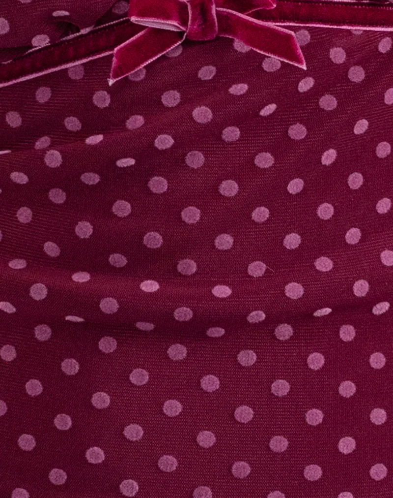 Livi Top in Polka Flock Berry Red - Image 4